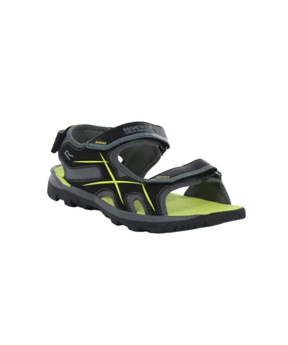 Regatta Mens Kota Drift Open Toe Sandals (Black/Bright Kiwi) - Multicolour