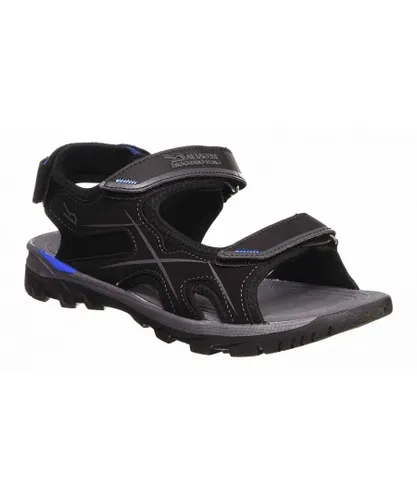 Regatta Mens Kota Drift Open Toe Sandals (Black/Nautical Blue) - Multicolour