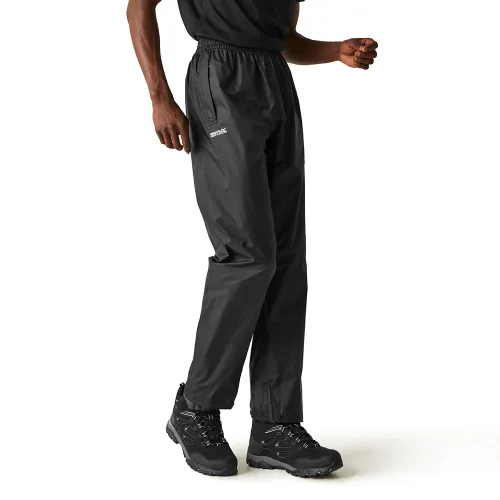 Regatta Mens Pack-It Waterproof Overtrousers (Black)