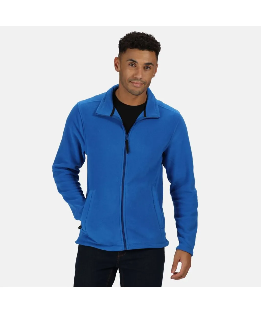 Regatta Mens Plain Micro Fleece Full Zip Jacket (Layer Lite) - Blue
