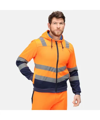 Regatta Mens Pro Hi-Vis Full Zip Jacket (Orange/Navy)