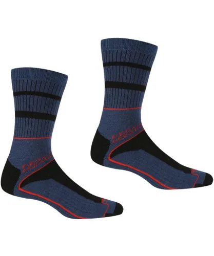Regatta Mens Samaris 3 Season Cushioned Padded Walking Socks - Navy Wool