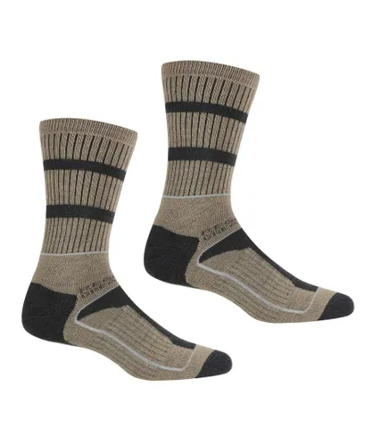 Regatta Mens Samaris 3 Season Socks (Pack of 2) (Moccasin Brown/Briar Grey)
