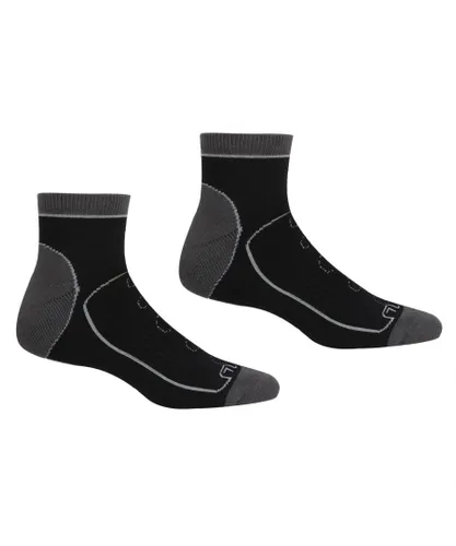 Regatta Mens Samaris Trail Ankle Socks (Pack of 2) (Black/Dark Steel) - Multicolour