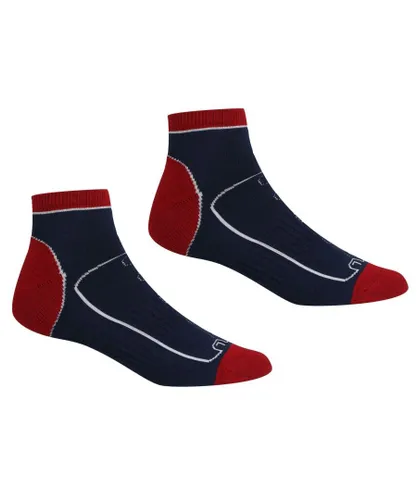 Regatta Mens Samaris Trail Ankle Socks (Pack of 2) (Navy/Dark Red) - Multicolour