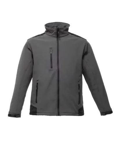 Regatta Mens Sandstorm Workwear Softshell Jacket (Seal Grey/Black)