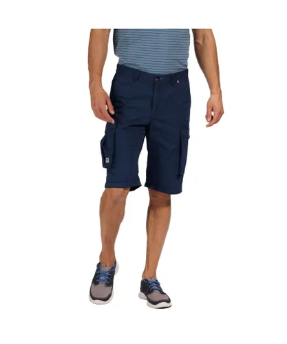 Regatta Mens Shorebay Vintage Cargo Shorts - Navy Cotton