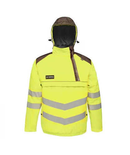 Regatta Mens Tactical Hi Vis Waterproof Reflective Overhead Bomber Jacket (Yellow/Grey)