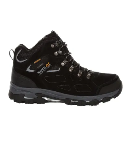 Regatta Mens Tebay Thermo Waterproof Suede Walking Boots (Black/Light Grey)