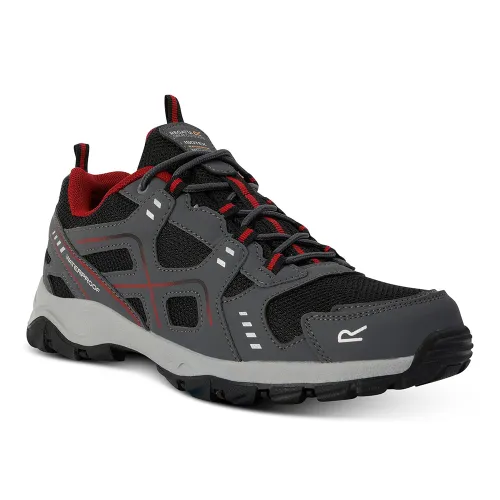 Regatta Mens Vendeavour Waterproof Walking Shoes (Granite / Rio Red)