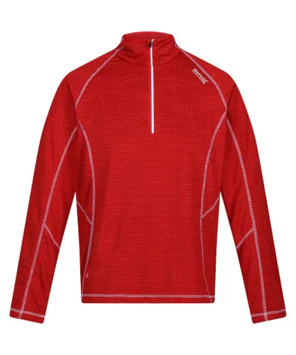 Regatta Mens Yonder Quick Dry Moisture Wicking Half Zip Fleece Jacket - Red