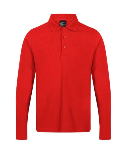 Regatta Professional Mens Pro 65/35 Long Sleeve Polo Shirt - Red Cotton