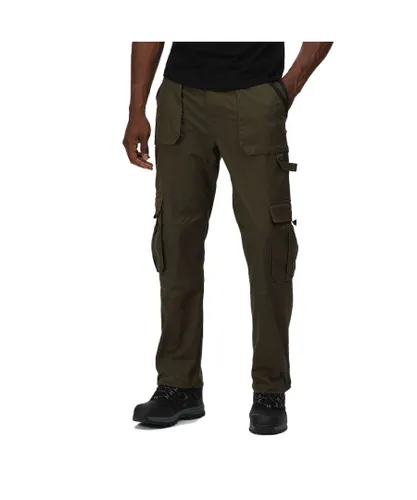 Regatta Professional Mens Pro Durable Utility Work Trousers - Green Cotton