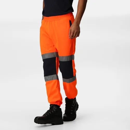 Regatta Professional Mens Pro Hi-Vis Joggers (Orange / Navy)