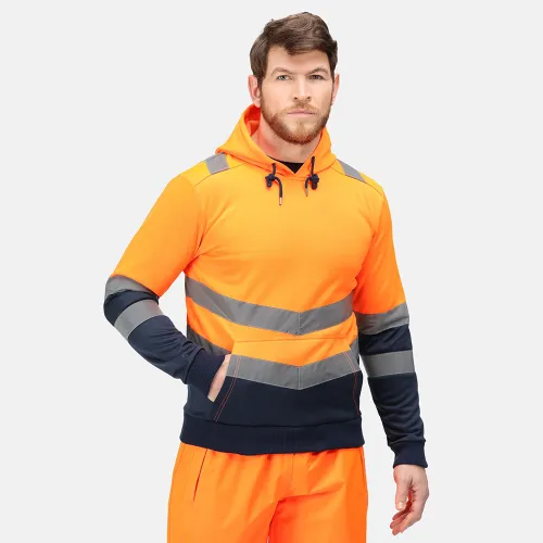 Regatta Professional Mens Pro Hi-Vis Overhead Hoodie (Hi Vis Orange)
