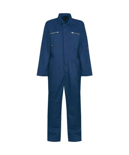 Regatta Professional Mens Pro Zip Durable Coveralls - Blue Cotton