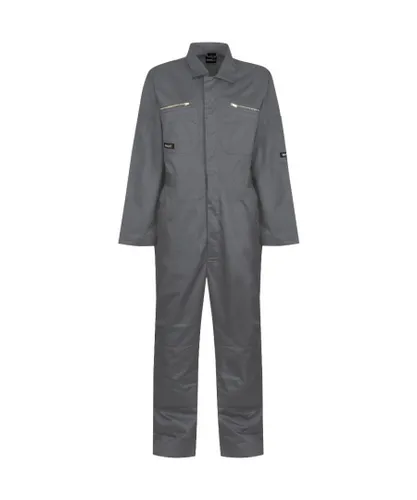 Regatta Professional Mens Pro Zip Durable Coveralls - Grey Cotton
