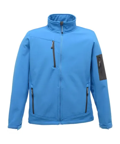 Regatta Standout Mens Arcola 3 Layer Softshell Jacket (Waterproof And Breathable) (French Blue / Seal Grey)