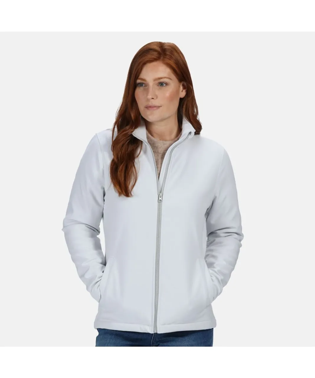 Regatta Standout Womens/Ladies Ablaze Printable Soft Shell Jacket - White