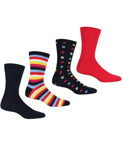 Regatta Womens 4Pk Lifestyle Comfort Walking Socks - Navy Cotton