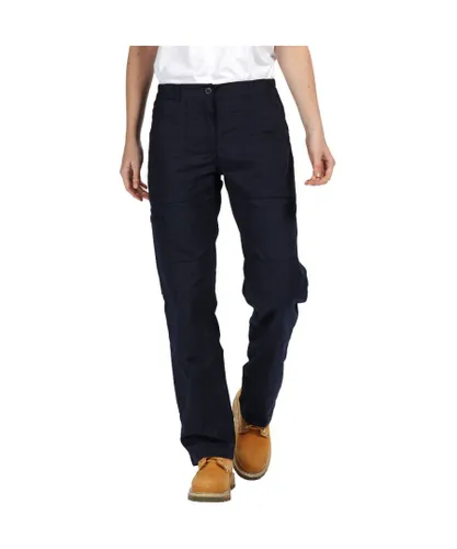 Regatta Womens Action Water Repellent Walking Trousers - Navy