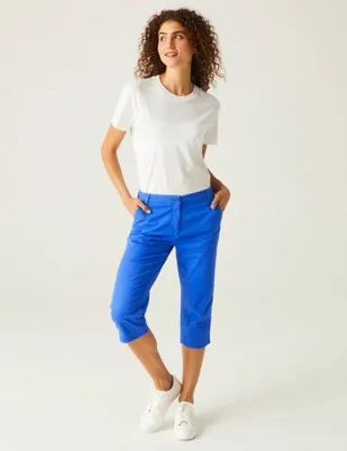 Regatta Womens Cotton Rich Tapered Cropped Trousers - 8 - Blue, Blue,Dark Blue