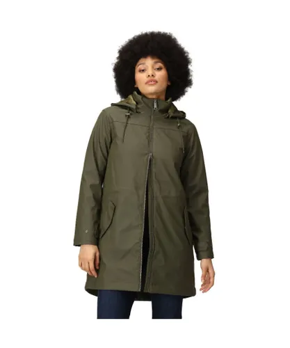Regatta Womens Fantine Insulated Hooded Full Zip Jacket Coat - Green