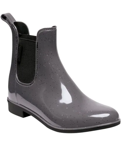 Regatta Womens Harriett Waterproof Outdoor Wellington Boots - Grey PVC