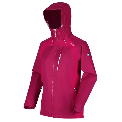 Regatta Womens Highton II Stretch Waterproof Jacket: Dark Cerise/Duche