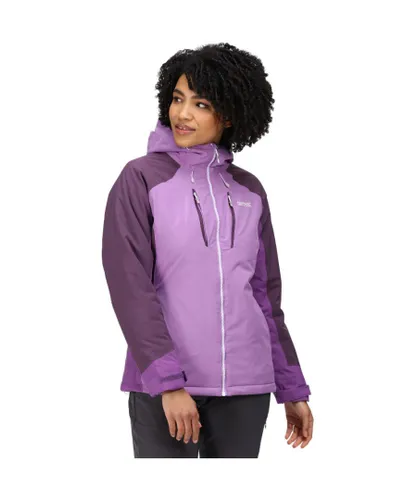 Regatta Womens Highton Stretch II Hooded Padded Jacket Coat - Purple