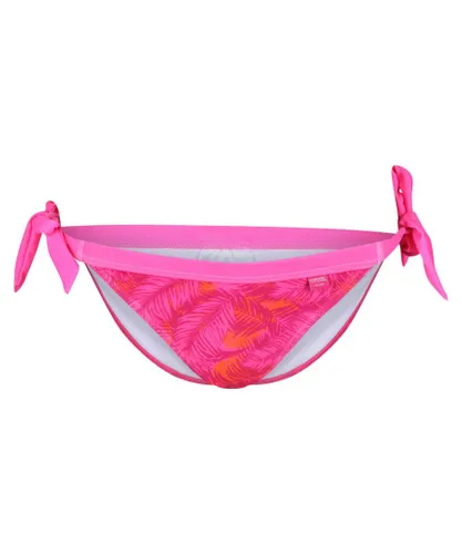 Regatta Womens/Ladies Flavia Palm Leaf Bikini Bottoms (Fusion Pink)