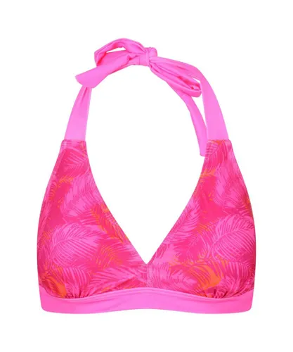Regatta Womens/Ladies Flavia Palm Leaf Bikini Top (Fusion Pink)