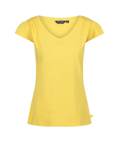 Regatta Womens/Ladies Francine V Neck T-Shirt (Maize Yellow) - Multicolour Cotton