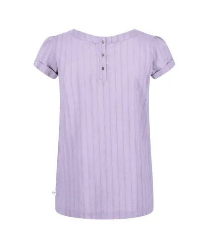 Regatta Womens/Ladies Jaelynn Dobby Cotton T-Shirt (Pastel Lilac) - Multicolour