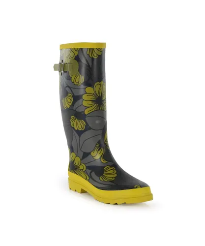 Regatta Womens/Ladies Orla Kiely Floral Wellington Boots (Heligan Yellow)