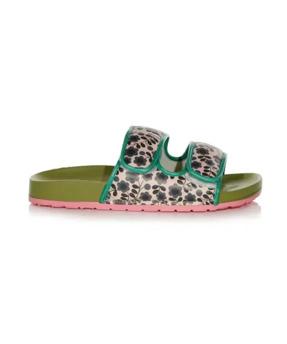 Regatta Womens/Ladies Orla Twin Floral Moulded Footbed Sandals (Green/Black/Pink)