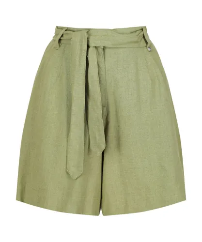 Regatta Womens/Ladies Sabela Paper Bag Shorts (Green Fields) - Multicolour