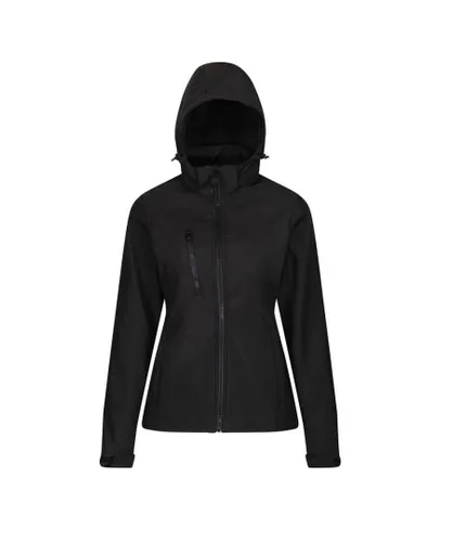 Regatta Womens/Ladies Venturer Hooded Soft Shell Jacket (Black)