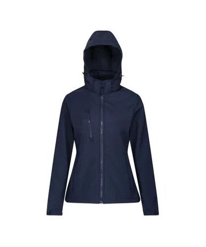 Regatta Womens/Ladies Venturer Hooded Soft Shell Jacket (Navy)
