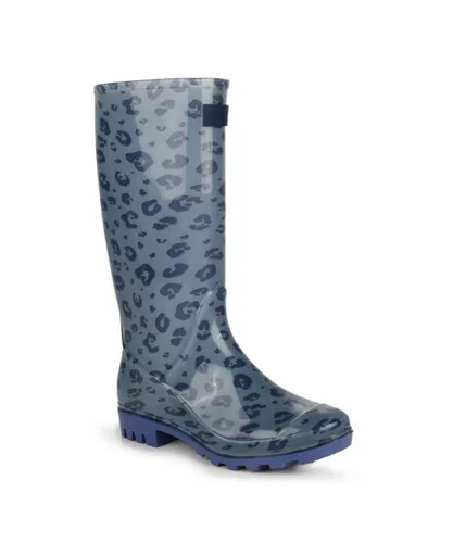 Regatta Womens/Ladies Wenlock Animal Print Wellington Boots (Ice Grey/Slate Blue) - Multicolour