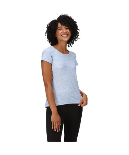 Regatta Womens Limonite V Quick Drying Short Sleeve T Shirt - Blue