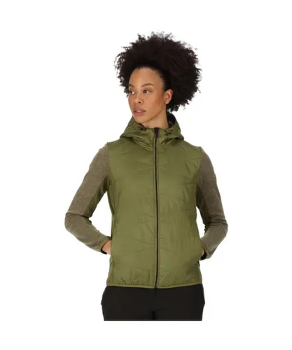 Regatta Womens Pemble IV Hybrid Insulated Zip Fleece Hoodie - Green Wool