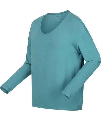 Regatta Womens Pimmy Breathable Stretch Long Sleeve T Shirt - Green Viscose
