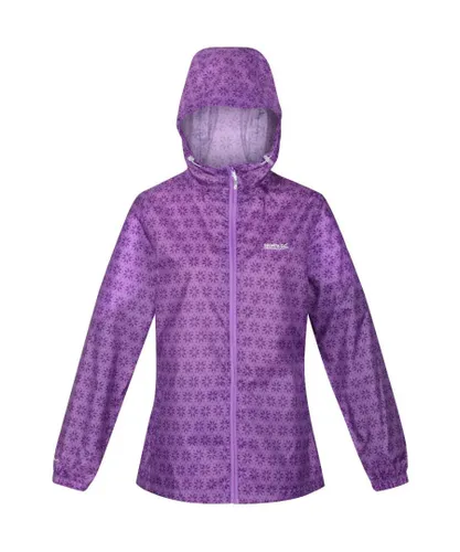 Regatta Womens Printed Pack It Waterproof Packable Jacket - Purple