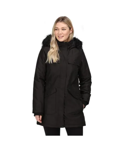 Regatta Womens Samiyah Waterproof Hooded Parka Jacket Coat - Black
