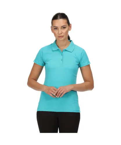 Regatta Womens Sinton Coolweave Cotton Jersey Polo Shirt - Green
