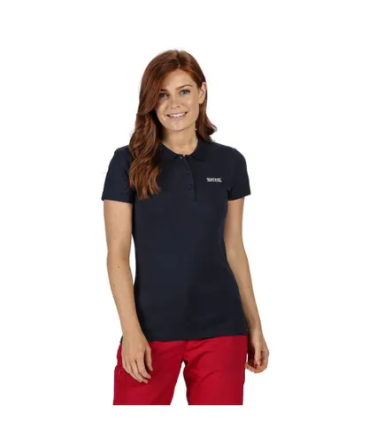 Regatta Womens Sinton Coolweave Cotton Jersey Polo Shirt - Navy