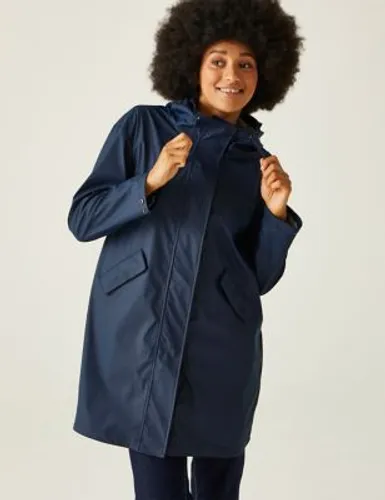 Regatta Womens Truelsa Water-Repellent Hooded Parka Coat - 8 - Dark Blue, Dark Blue,Beige