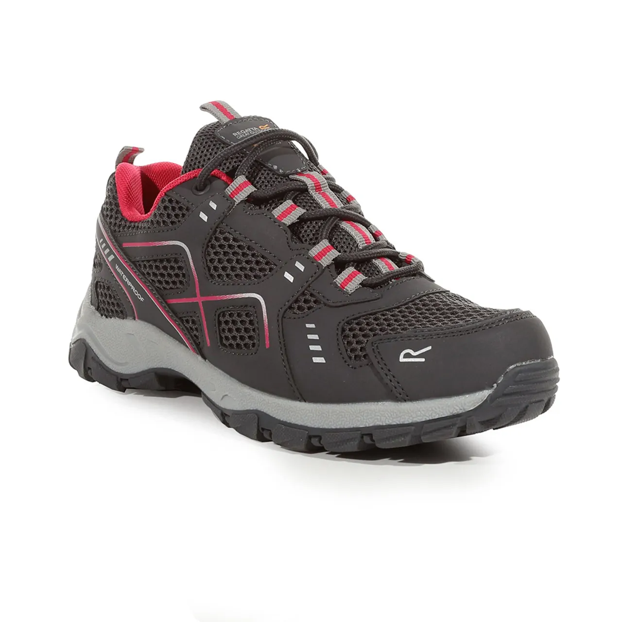 Regatta Womens Vendeavour Waterproof Walking Shoes (Granite / Pink Potion)