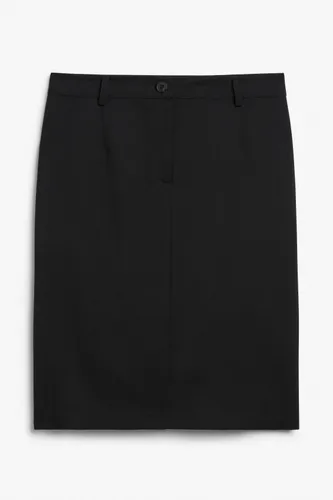 Regular fit midi pencil skirt - Black